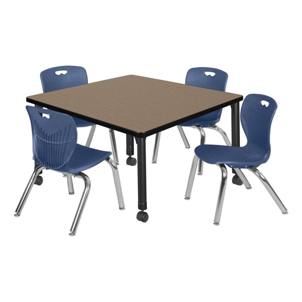 36" Square Mobile Table with 4 Stack Chairs A916833