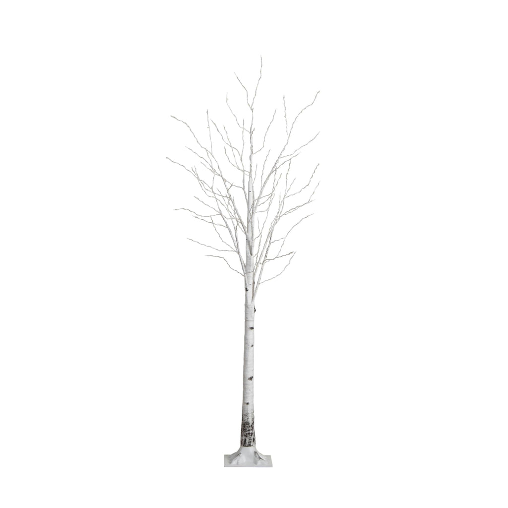7-FT Pre-lit Artificial White Birch Tree with LED Lights M21018