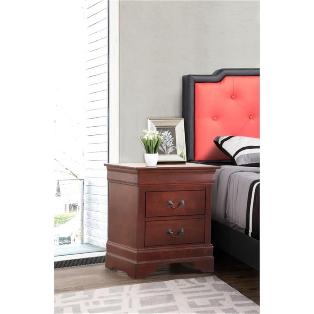 Set of 2 Queen Sleigh Bed and 2-Drawer Nightstand L363058