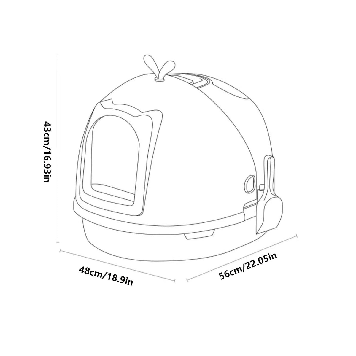 Covered Cat Litter Box with Scoop B488461