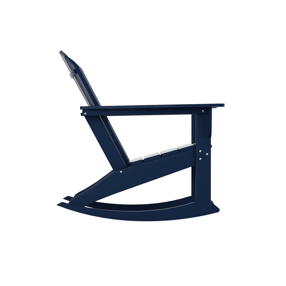 Navy Blue Poly Plastic Adirondack Rocking Chair V358583