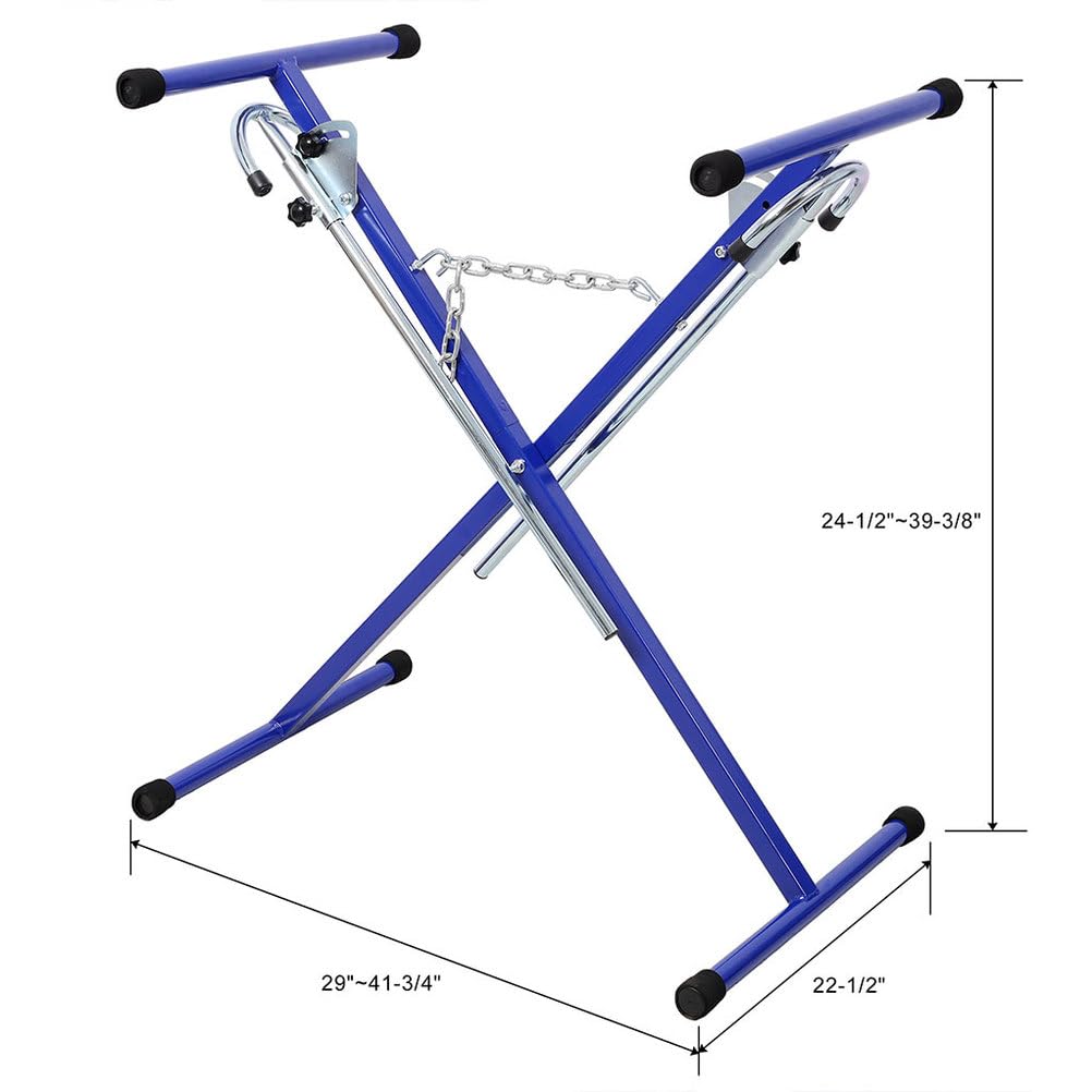 Folding Steel Bumper Stand, 200 LBS Capacity Adjustable with Extendable Arms C5517