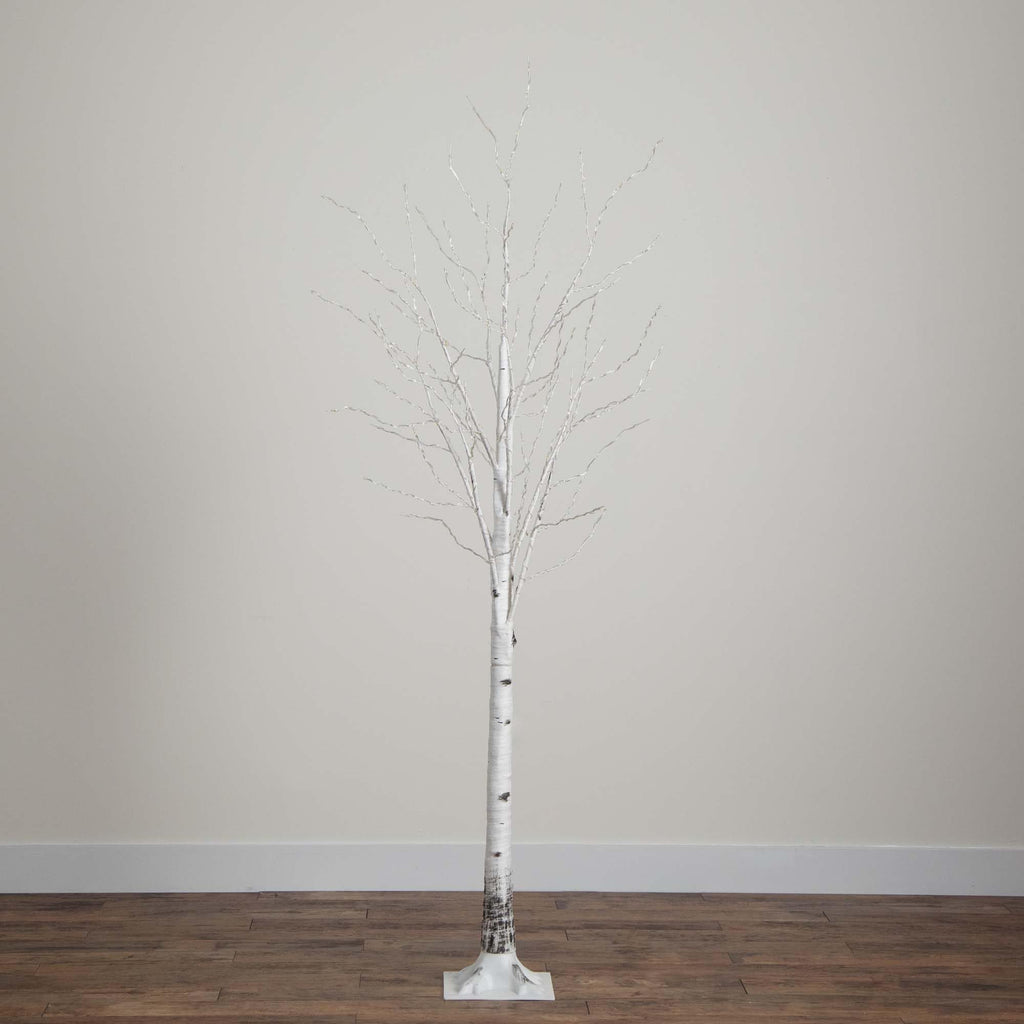 7-FT Pre-lit Artificial White Birch Tree with LED Lights M21018