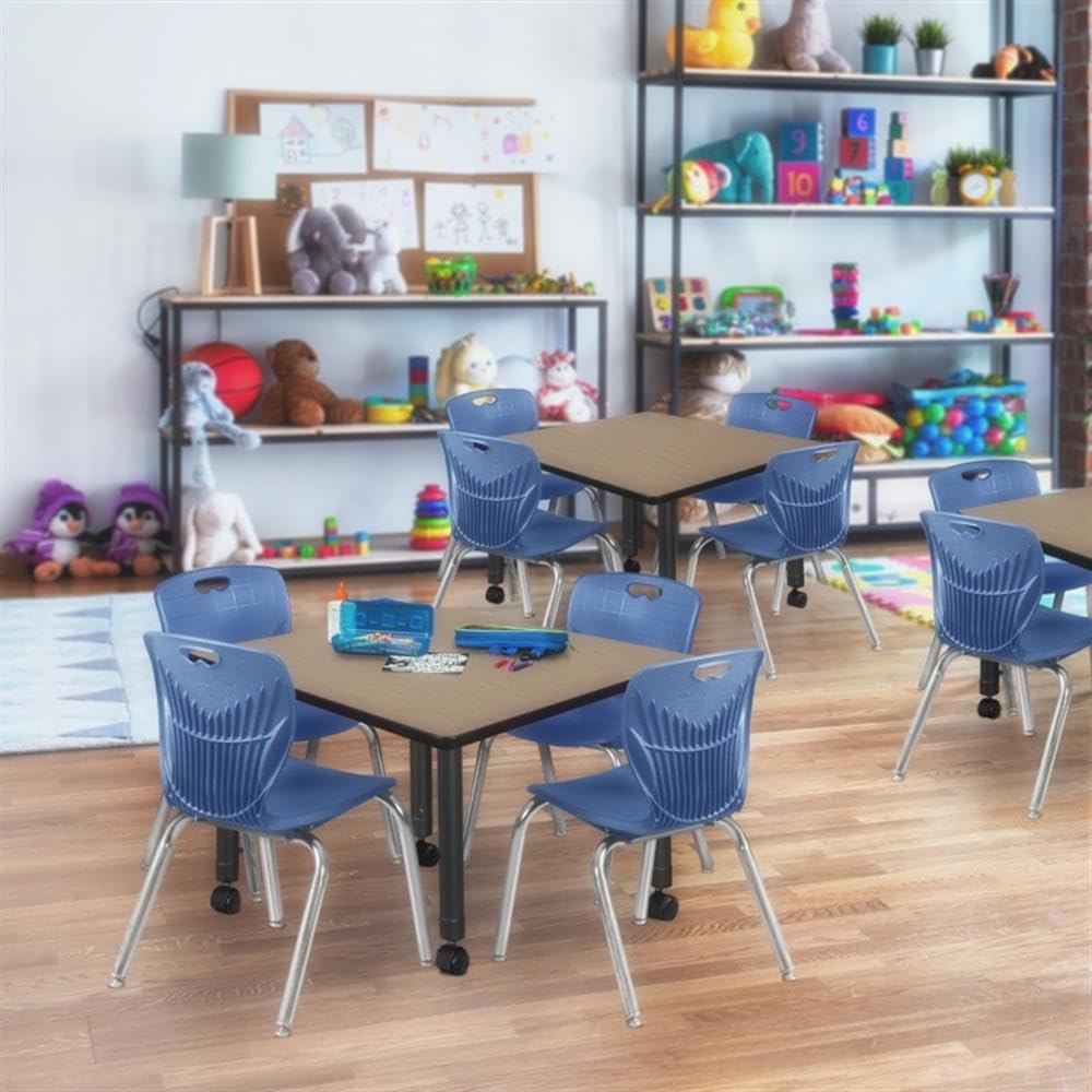 36" Square Mobile Table with 4 Stack Chairs A916833
