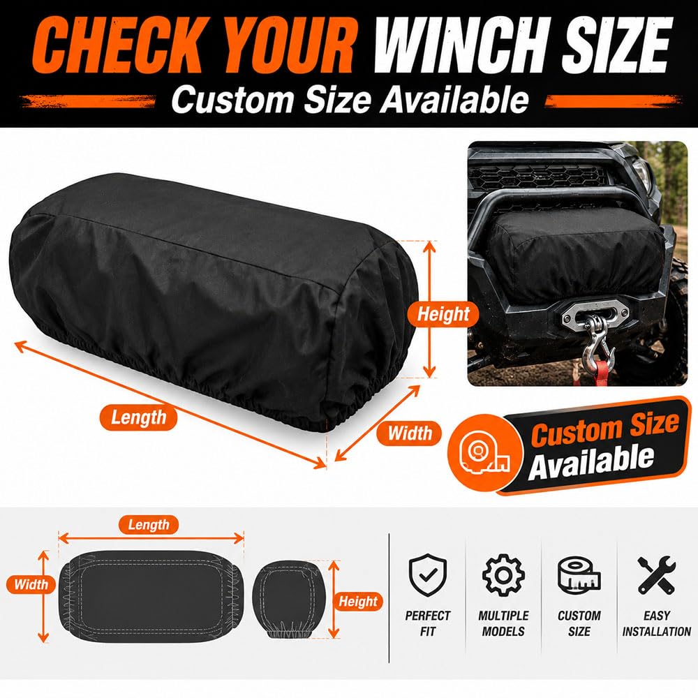 Water Resistant Oxford Fabric Winch Cover J96863