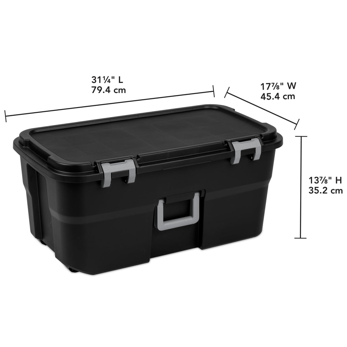 Black 2 Pack 22 Gallon Wheeled Plastic Storage Trunk D963225