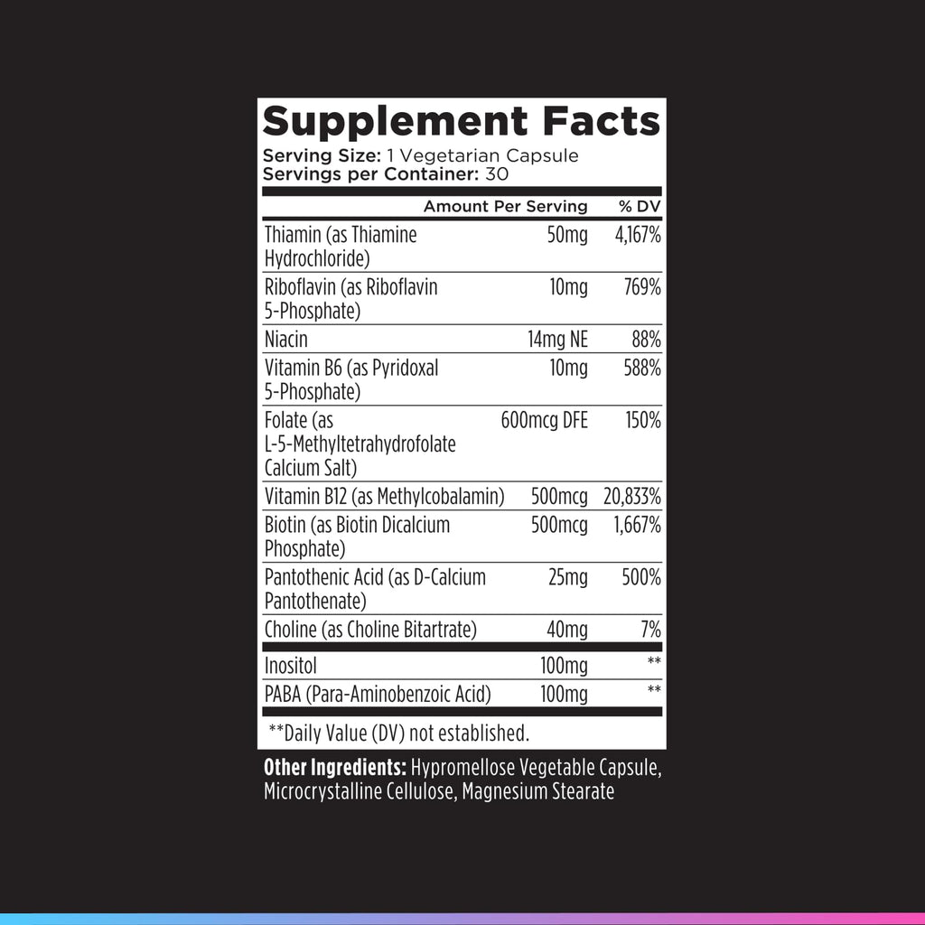 Vitamin B Complex Supplement 30 Capsules X707