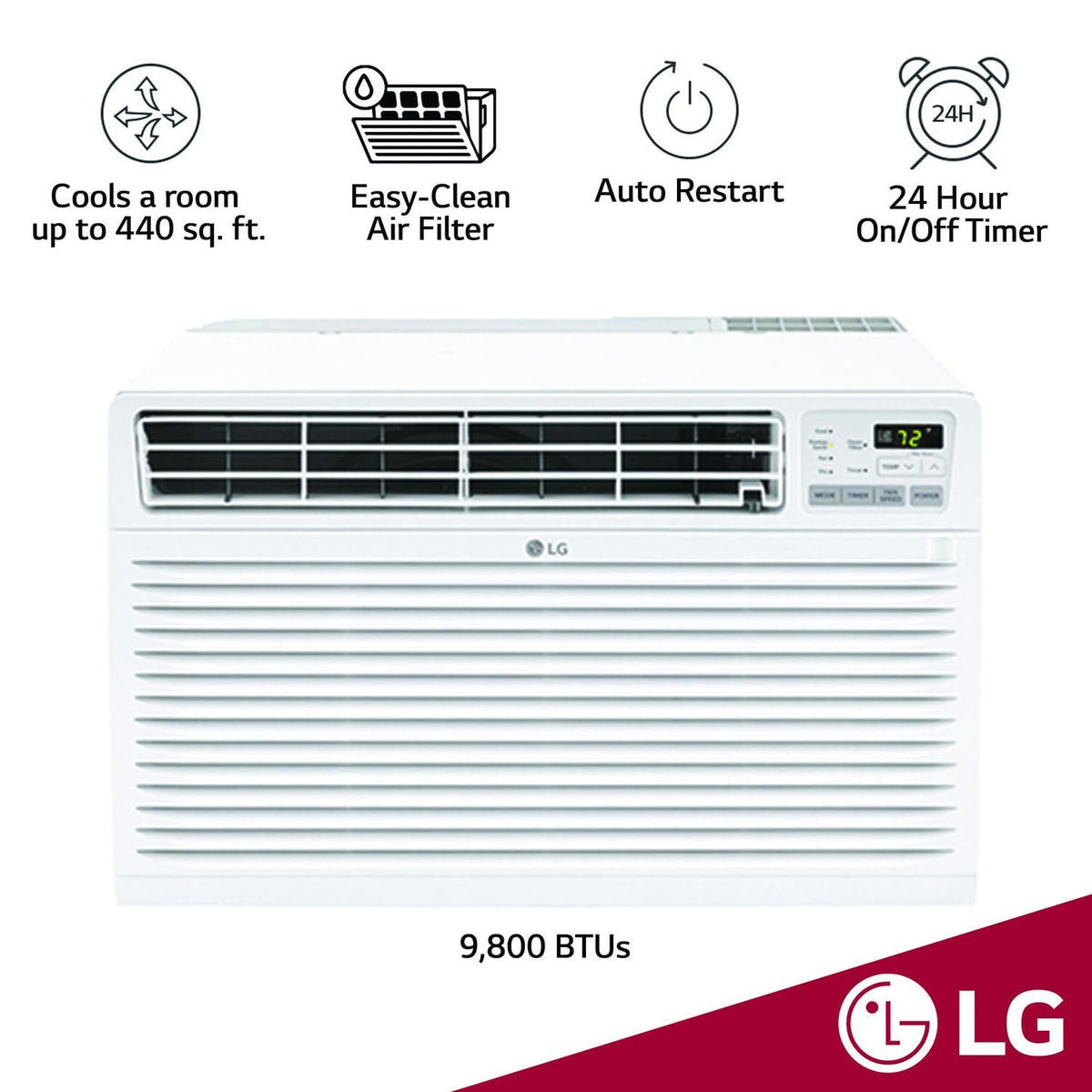 10,000 BTU Through the Wall Air Conditioner, White L815562