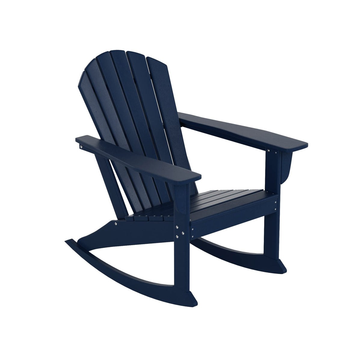 Navy Blue Poly Plastic Adirondack Rocking Chair V358583