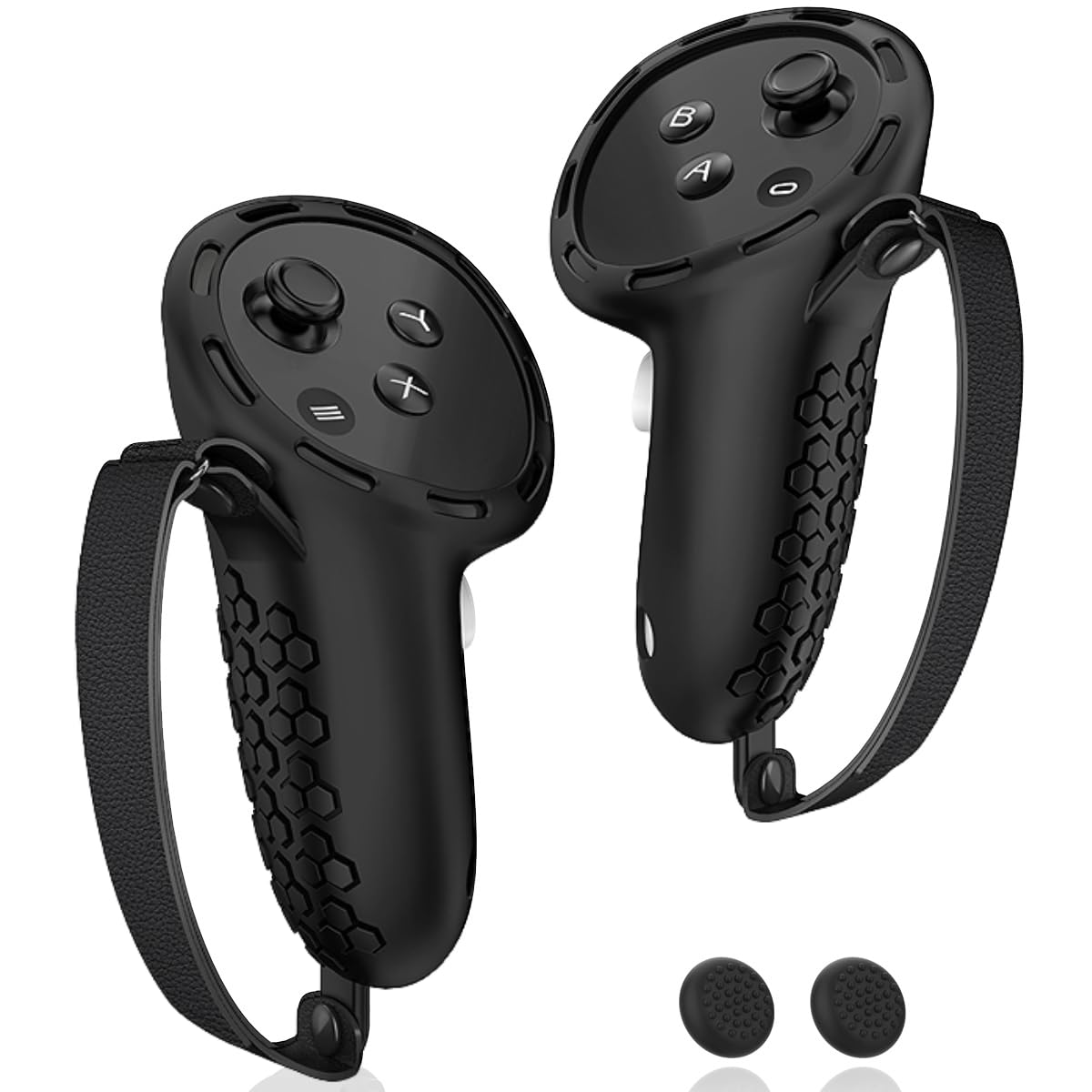 Silicone Controller Grip Cover with Non-Slip Thumbstick Covers Black Z647