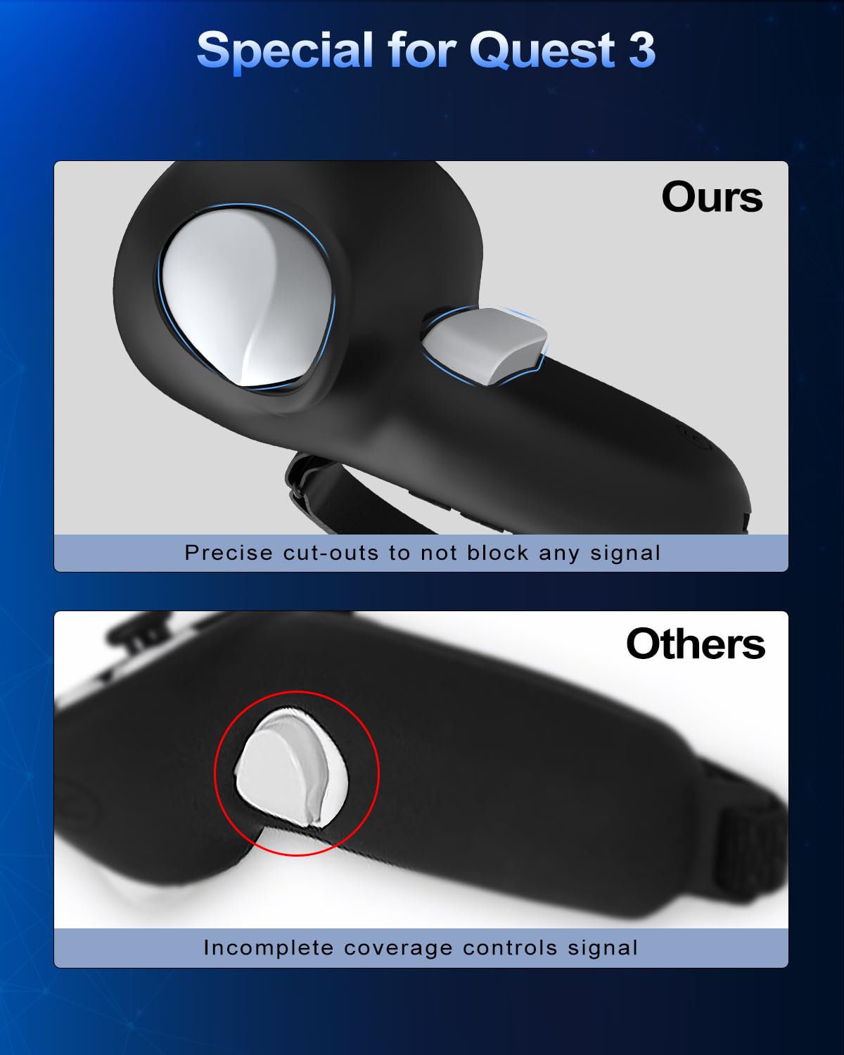 Silicone Controller Grip Cover with Non-Slip Thumbstick Covers Black Z647