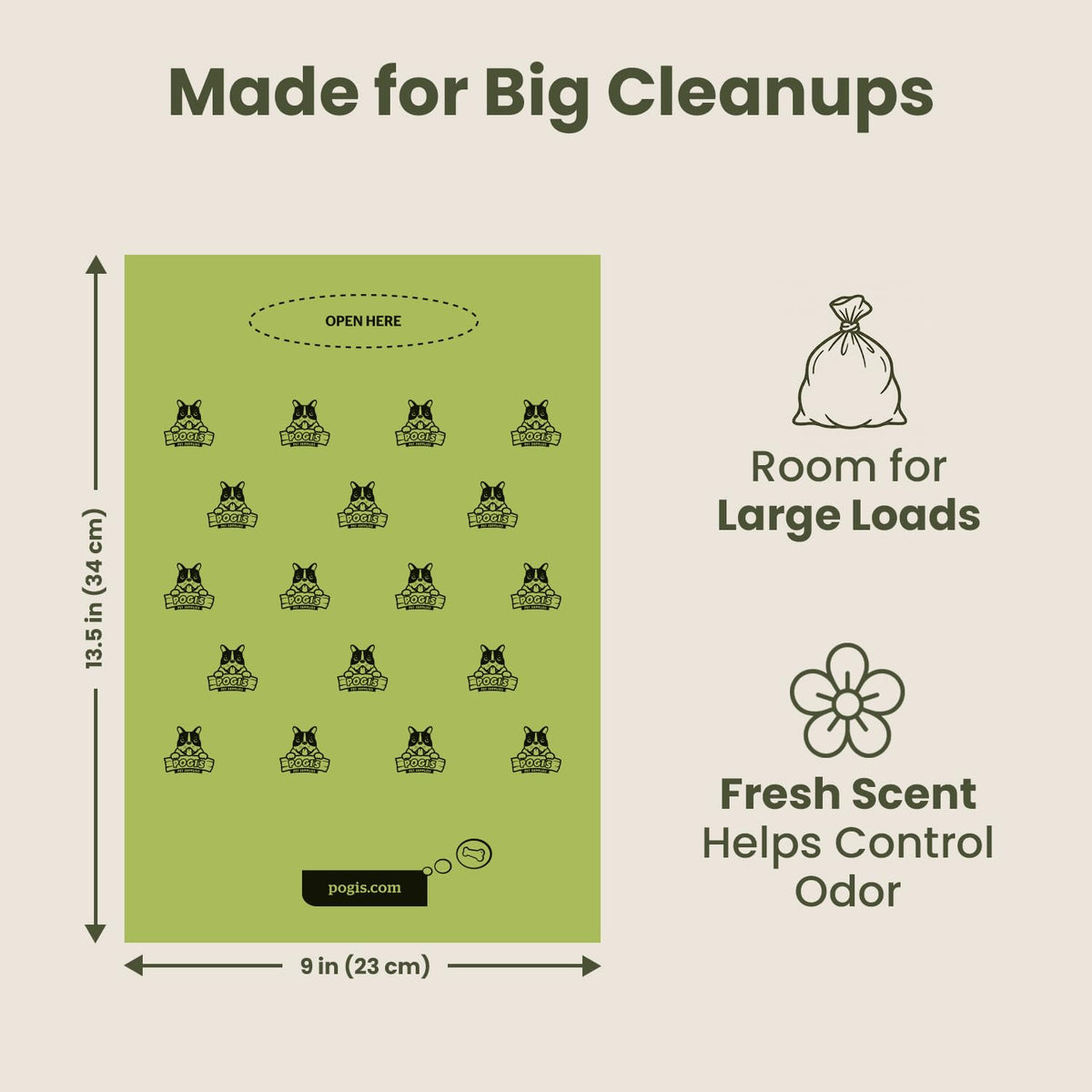 Large Dog Poop Bags, 500 Bags Y7735