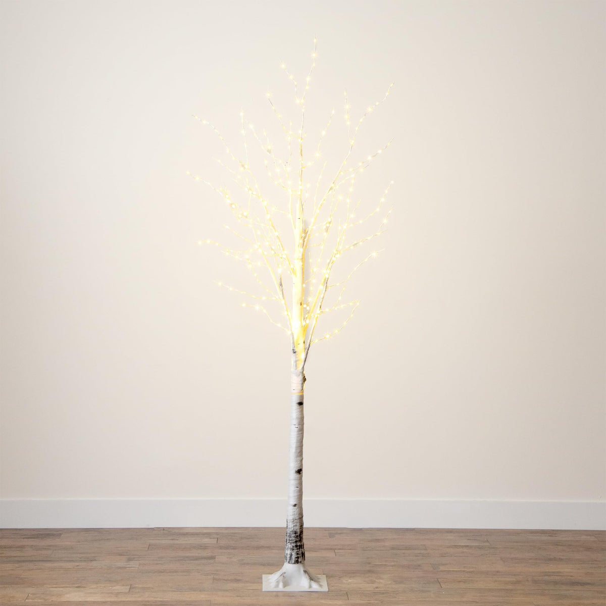 7-FT Pre-lit Artificial White Birch Tree with LED Lights M21018