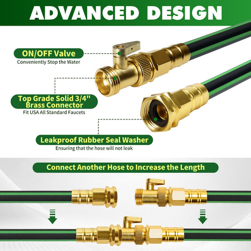 100FT Flexible No Kink Garden Hose with 10 Function Spray Nozzle V29060