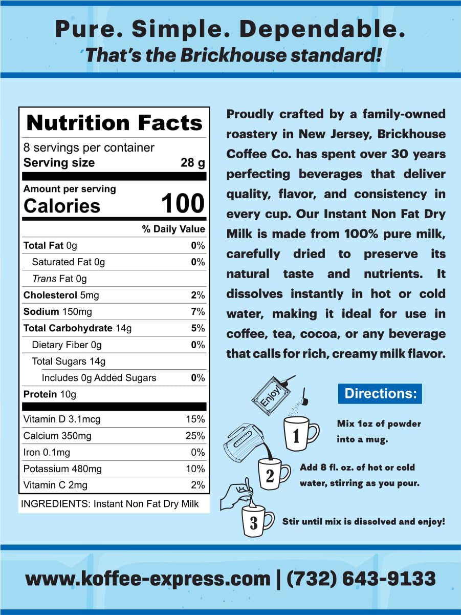 Instant Non-Fat Dry Milk Powder 8 oz I201