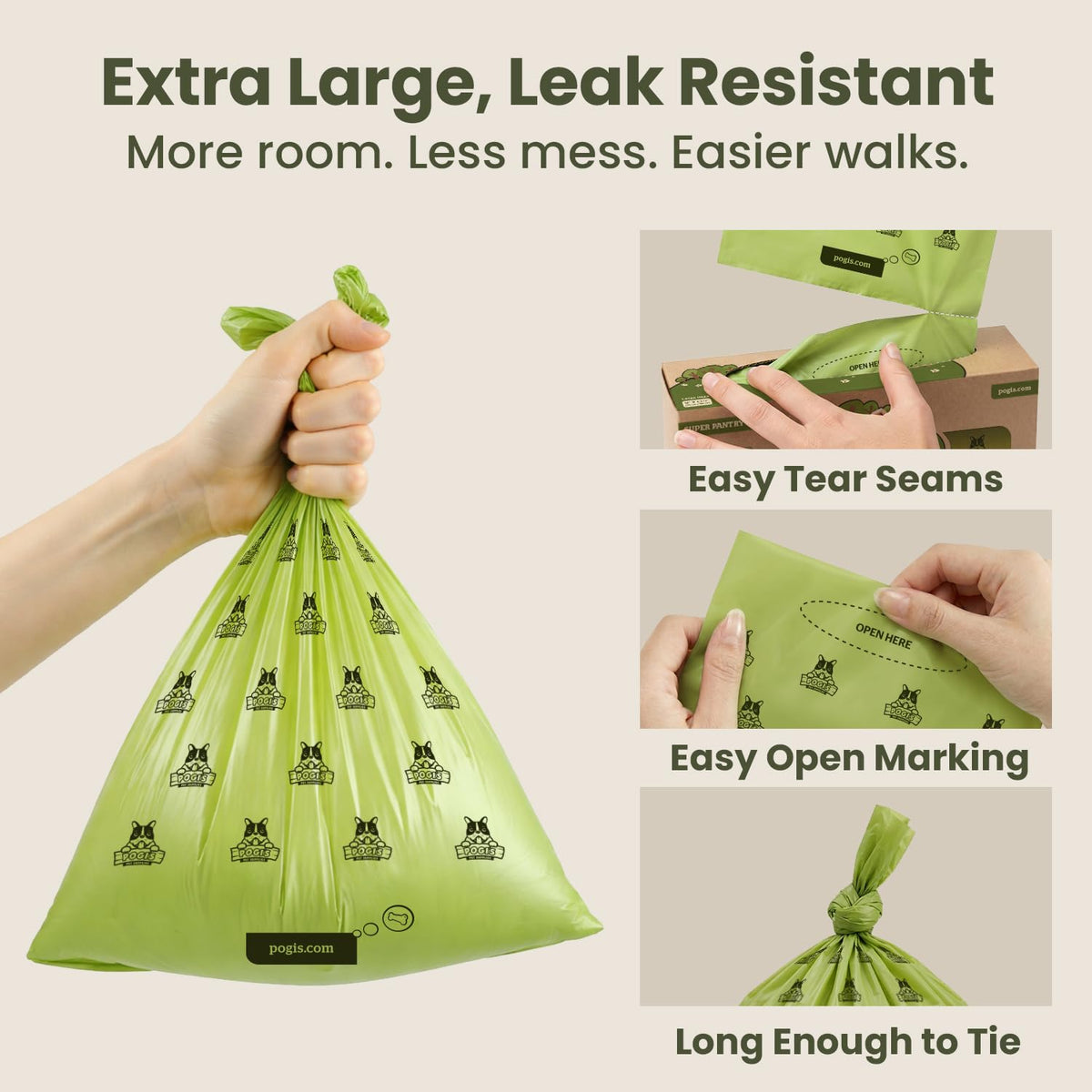 Large Dog Poop Bags, 500 Bags Y7735
