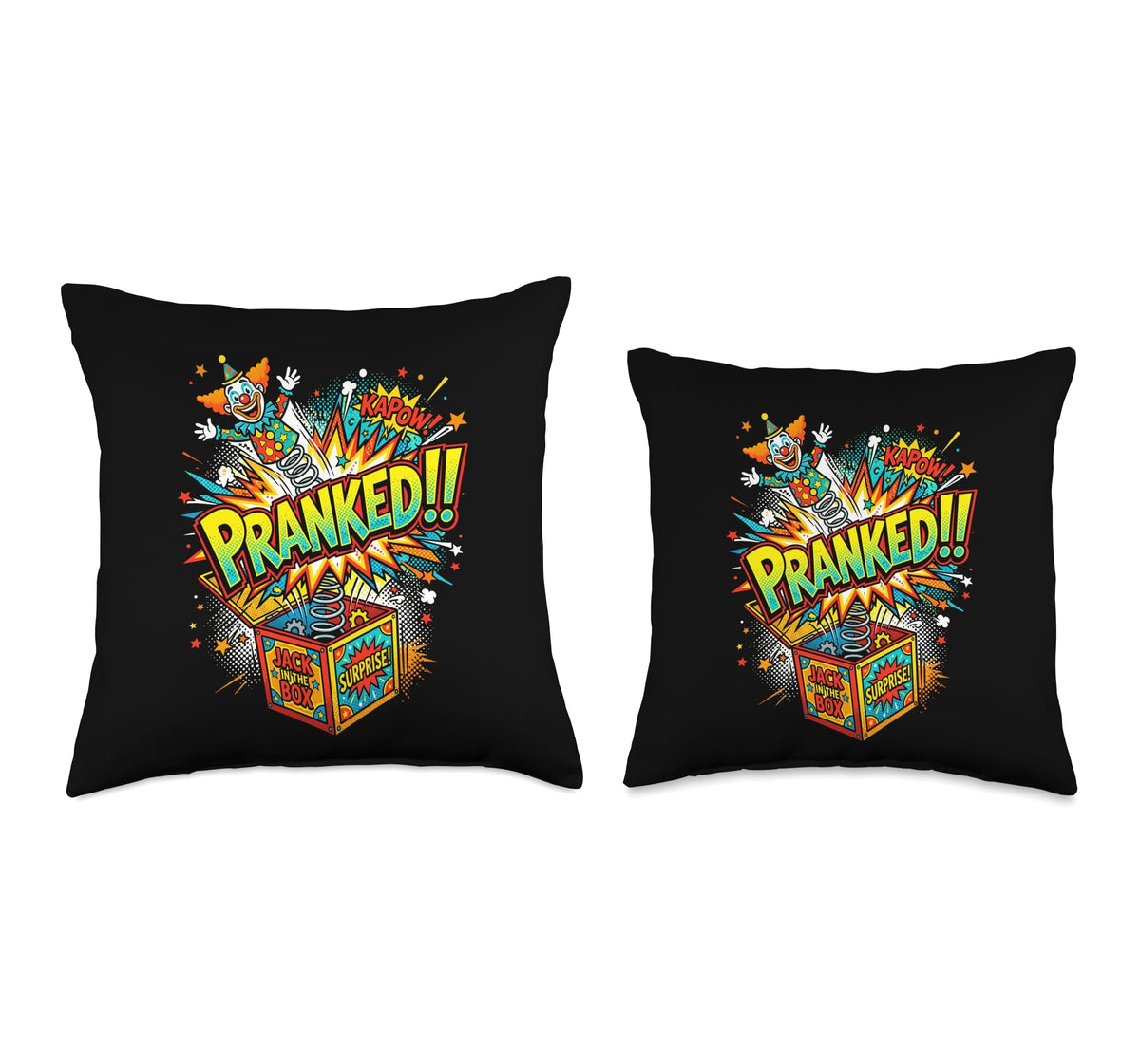 Comic Clown Pop Art Throw Pillow I251619