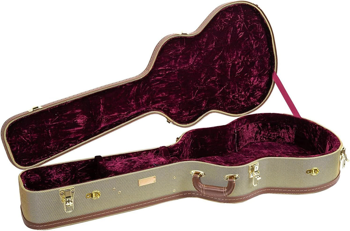 Tweed Wood Case for 6 String Semi-Hollow Electric Guitars V92858