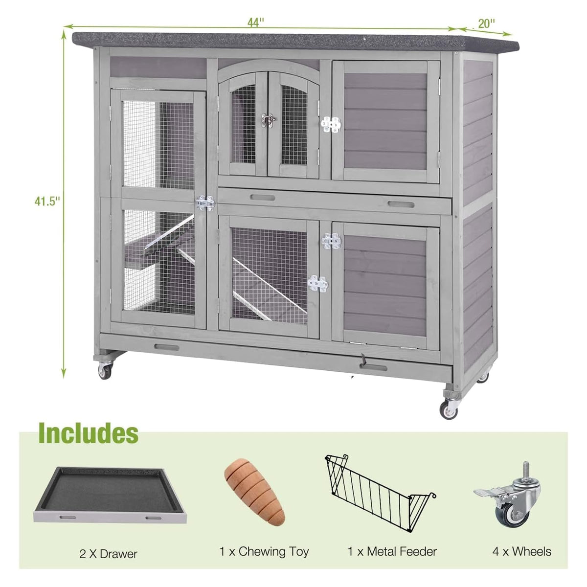 Rabbit Hutch with Plastic Tray H6721
