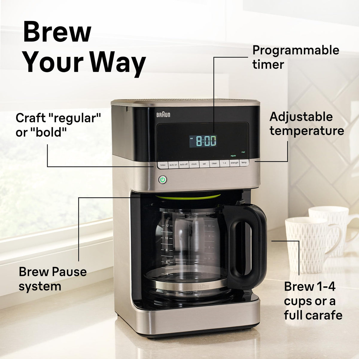 12-Cup Drip Coffee Maker with 24 Hour Timer E24133