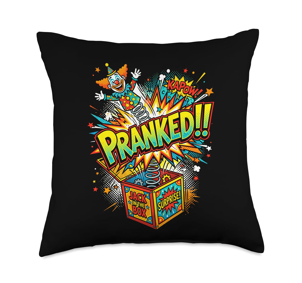 Comic Clown Pop Art Throw Pillow I251619