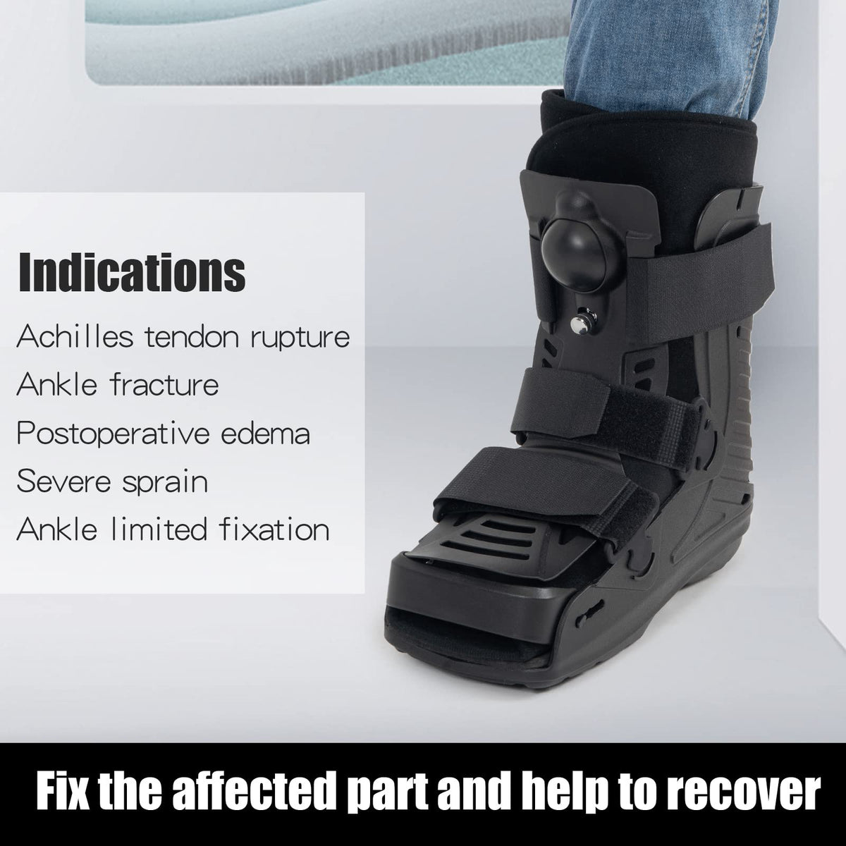 Black Medium Inflatable Walking Boot E6988