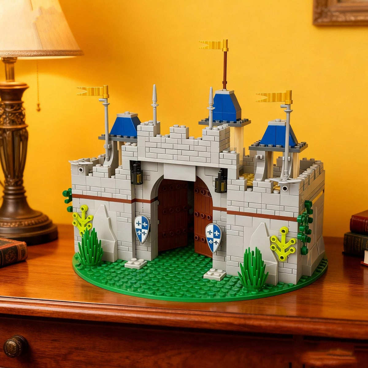 Medieval Knight Castle Building Blocks Set with 12 Knights Figures T845445