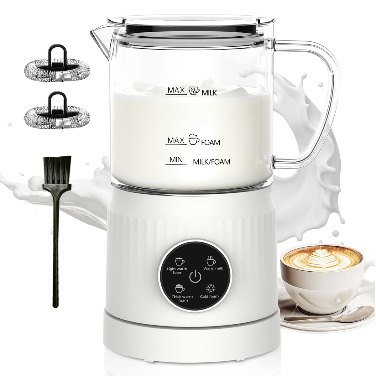 4-in-1 Electric Milk Frother and Steamer 13.52oz Z947098