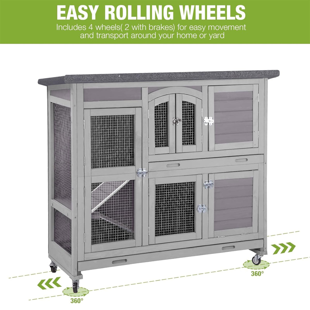 Rabbit Hutch with Plastic Tray H6721