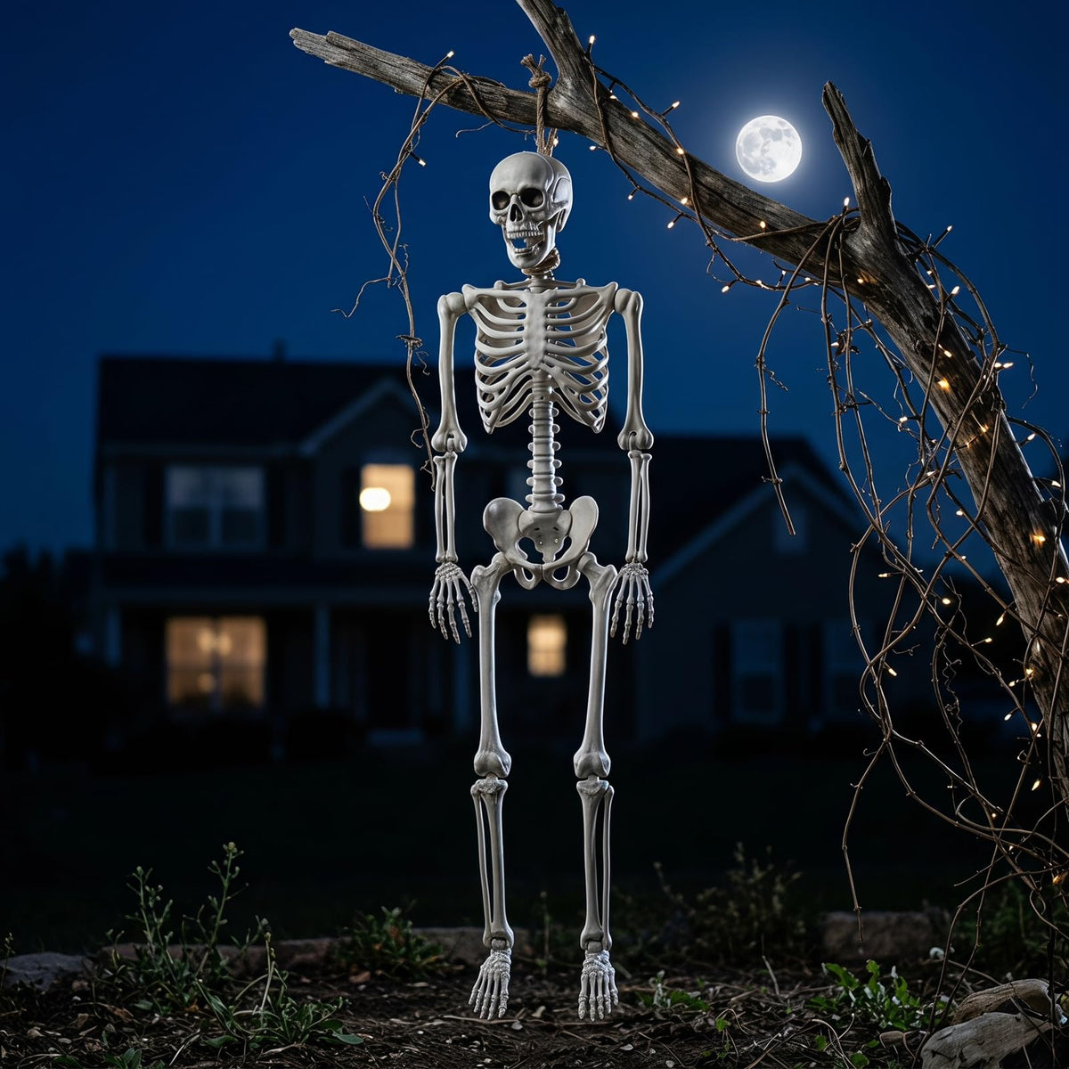 Life Size Posable Skeleton Halloween Decoration J325