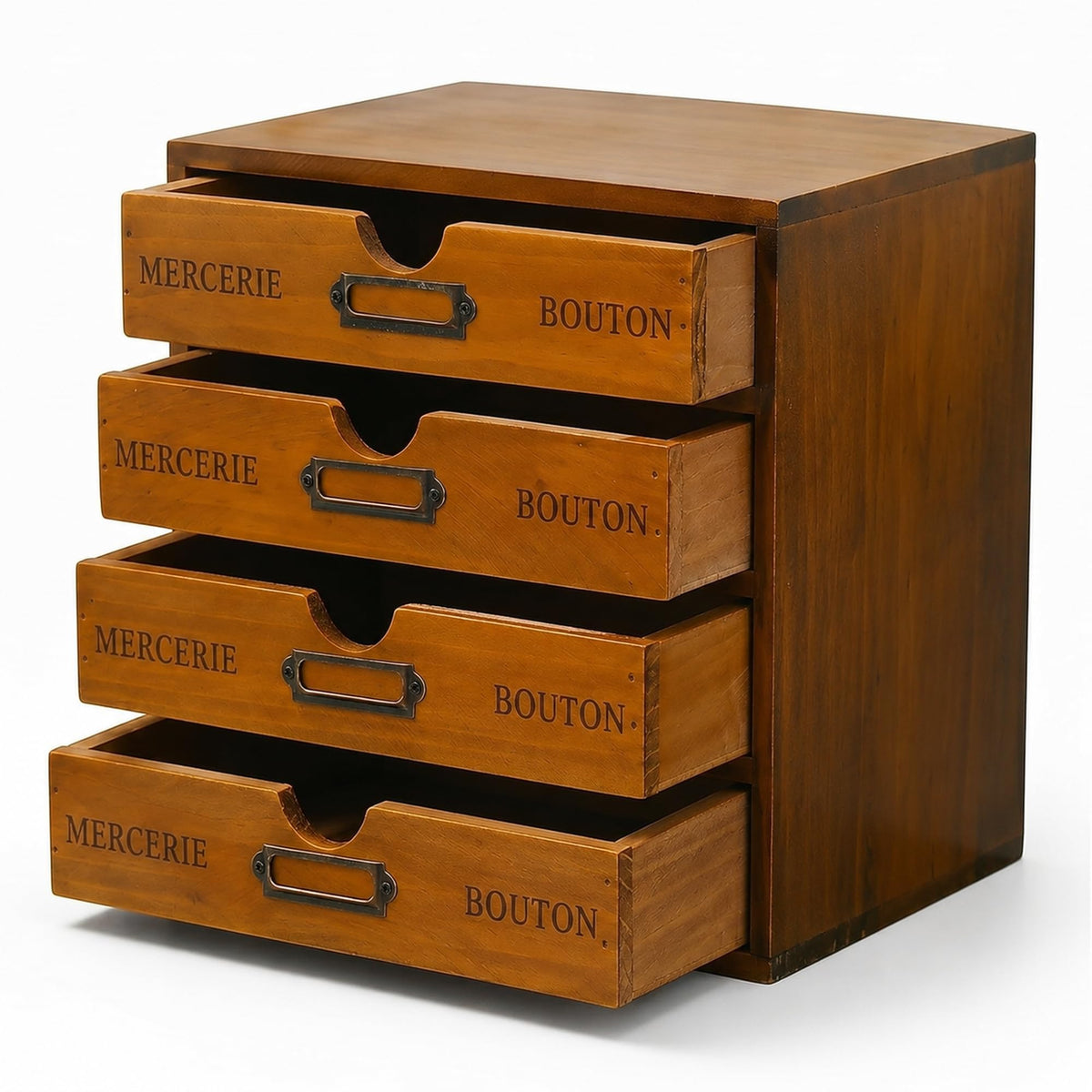 Modular Stackable 4 Drawer Wood Storage Box D35833
