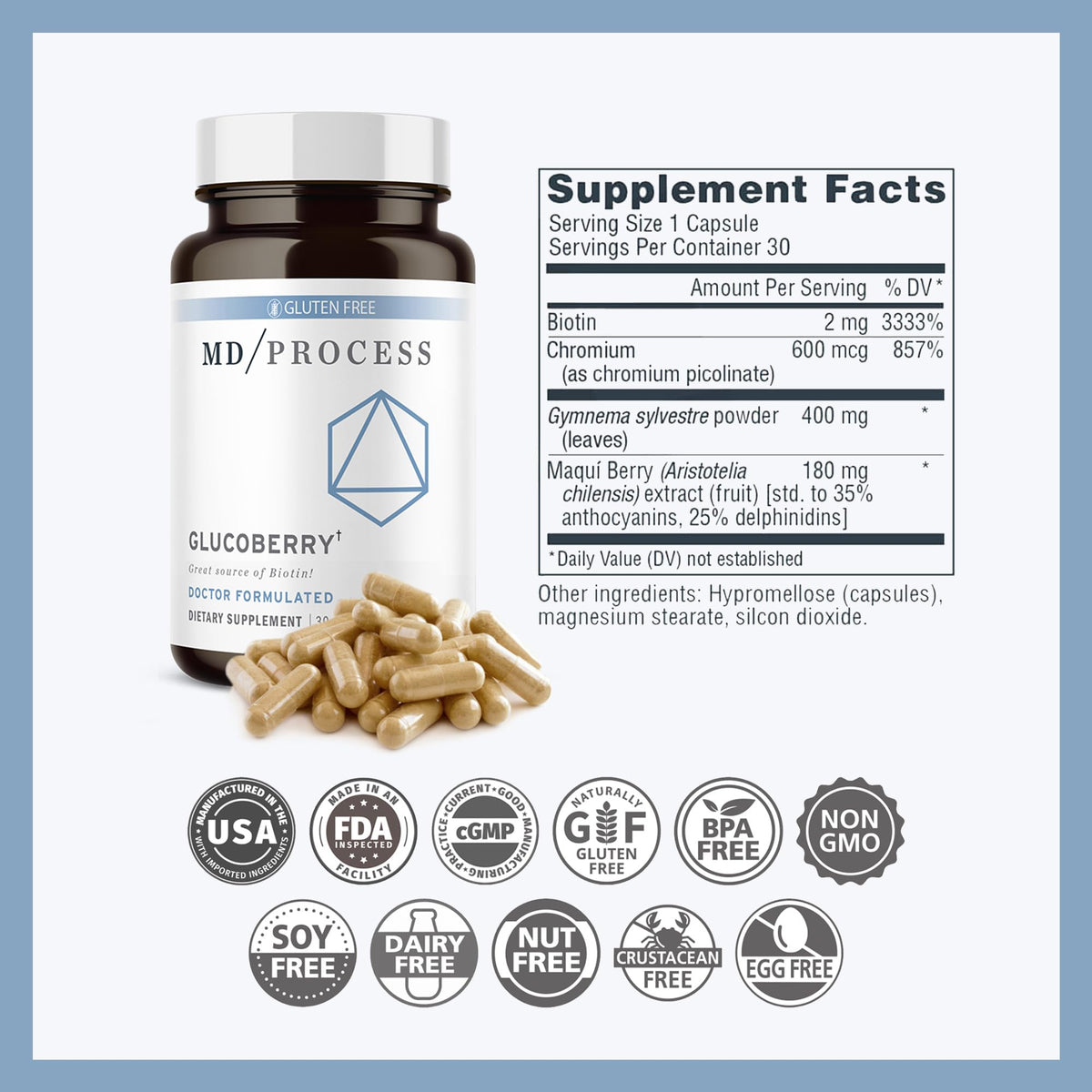 Maqui Berry Extract with Chromium Picolinate 30 Capsules O8593