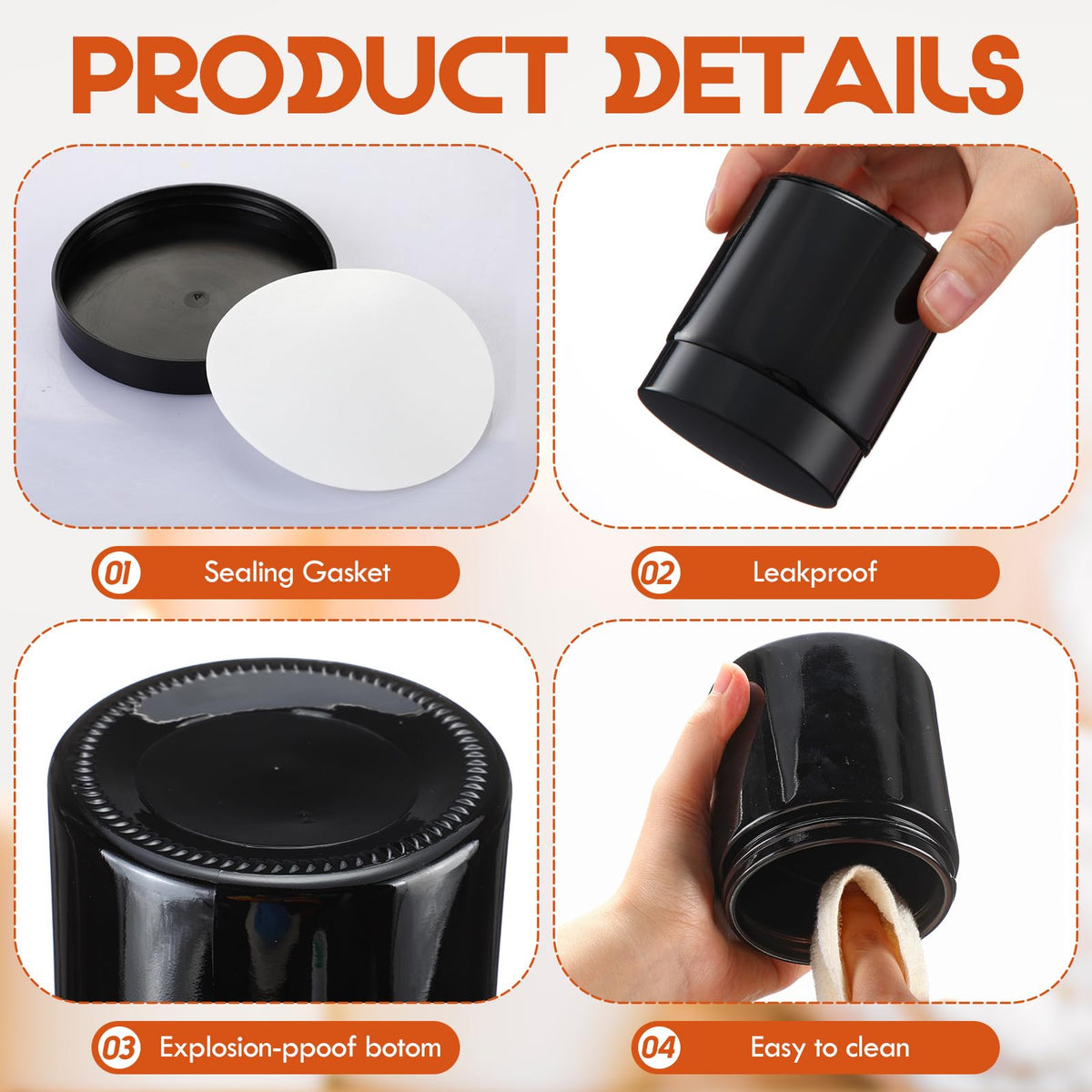 16 oz Glass Jars with Lids J1717