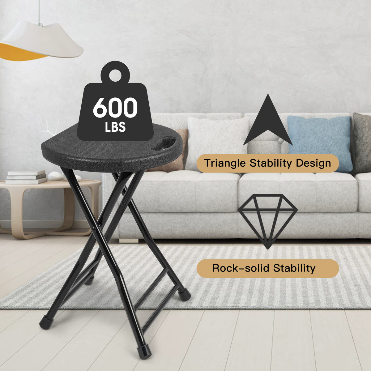 Folding Stool with 2 Pack Seat Cushion X2394