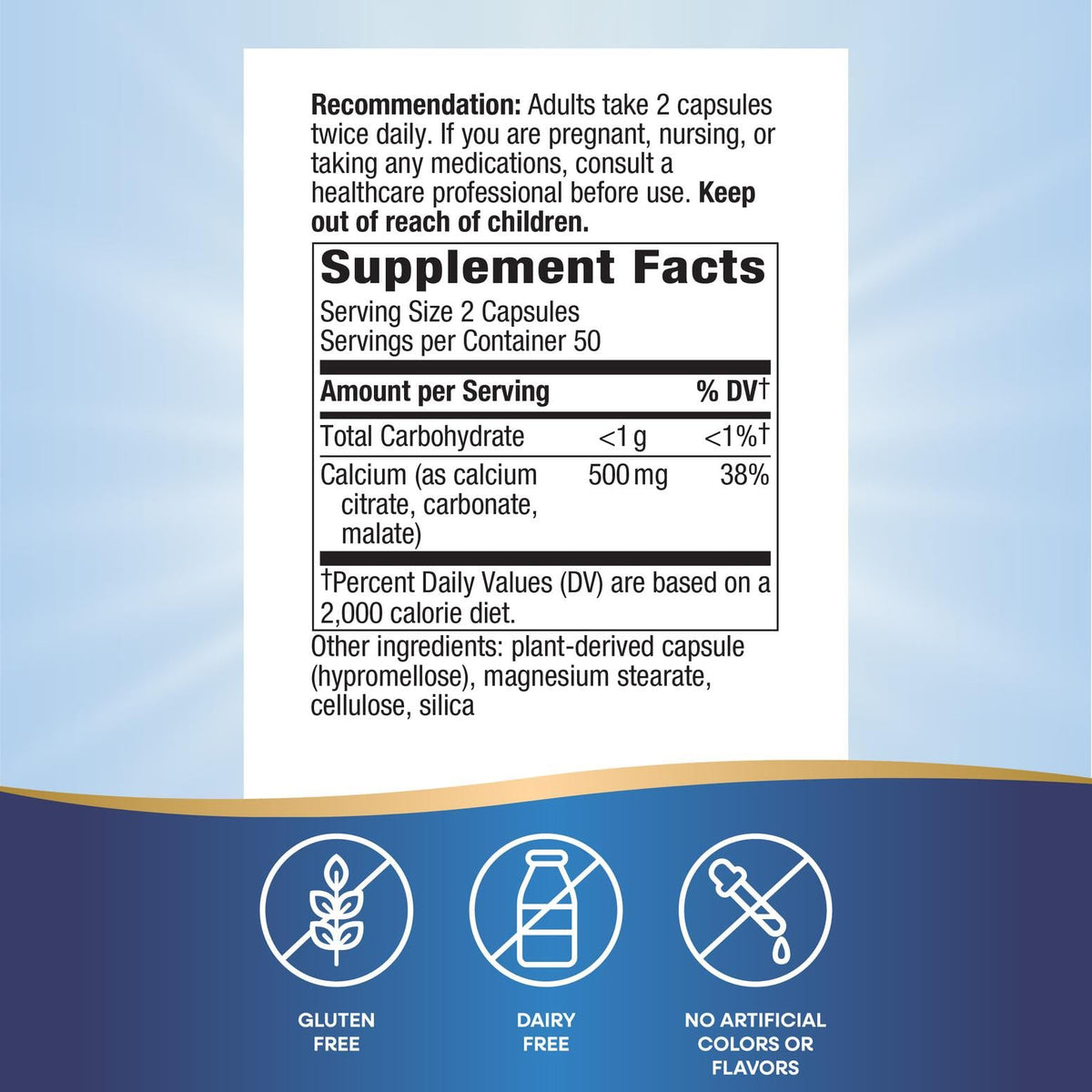 Calcium Magnesium & Zinc Mineral Complex 100 Capsules W840645