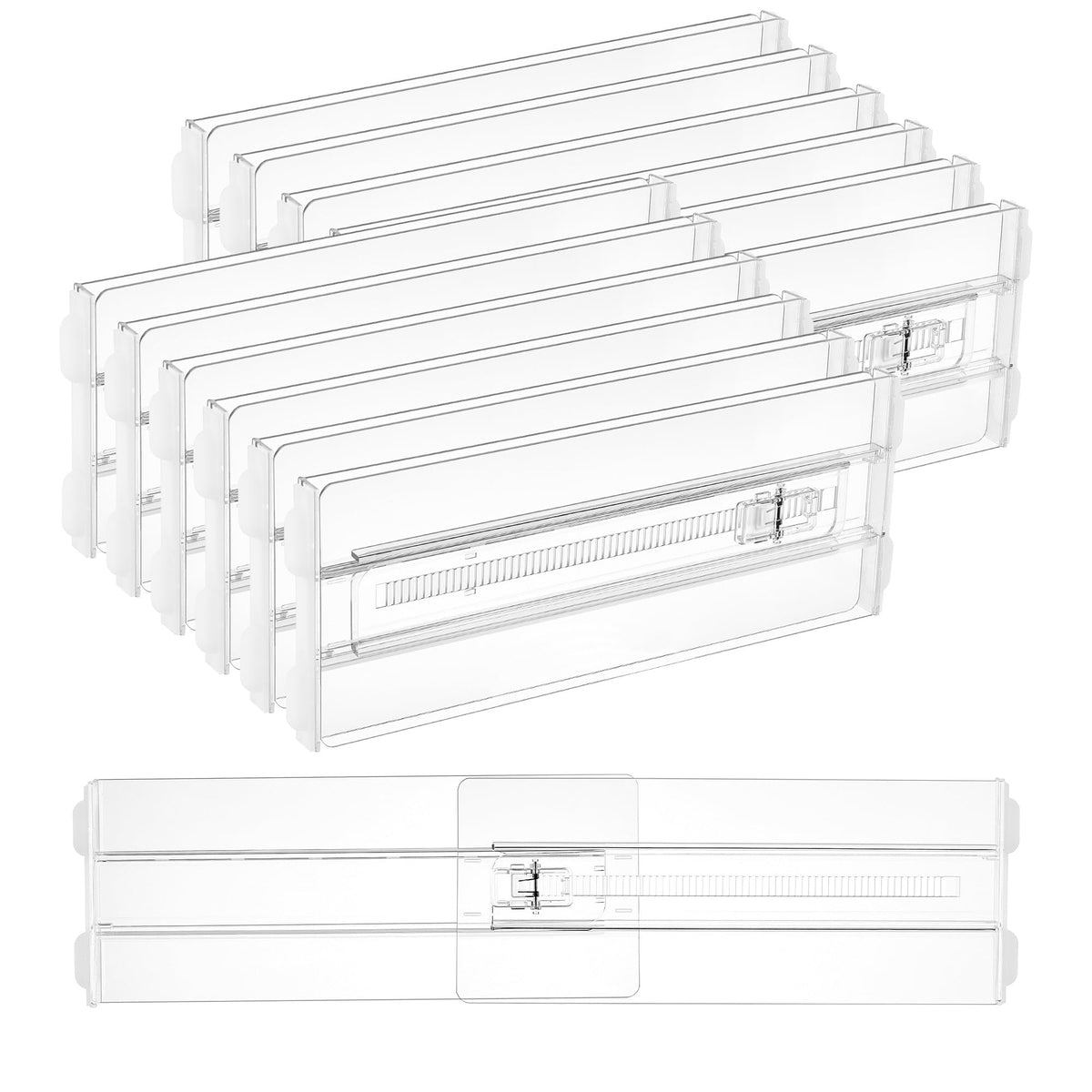 12 Pack Adjustable Clear Plastic Drawer Dividers C93230