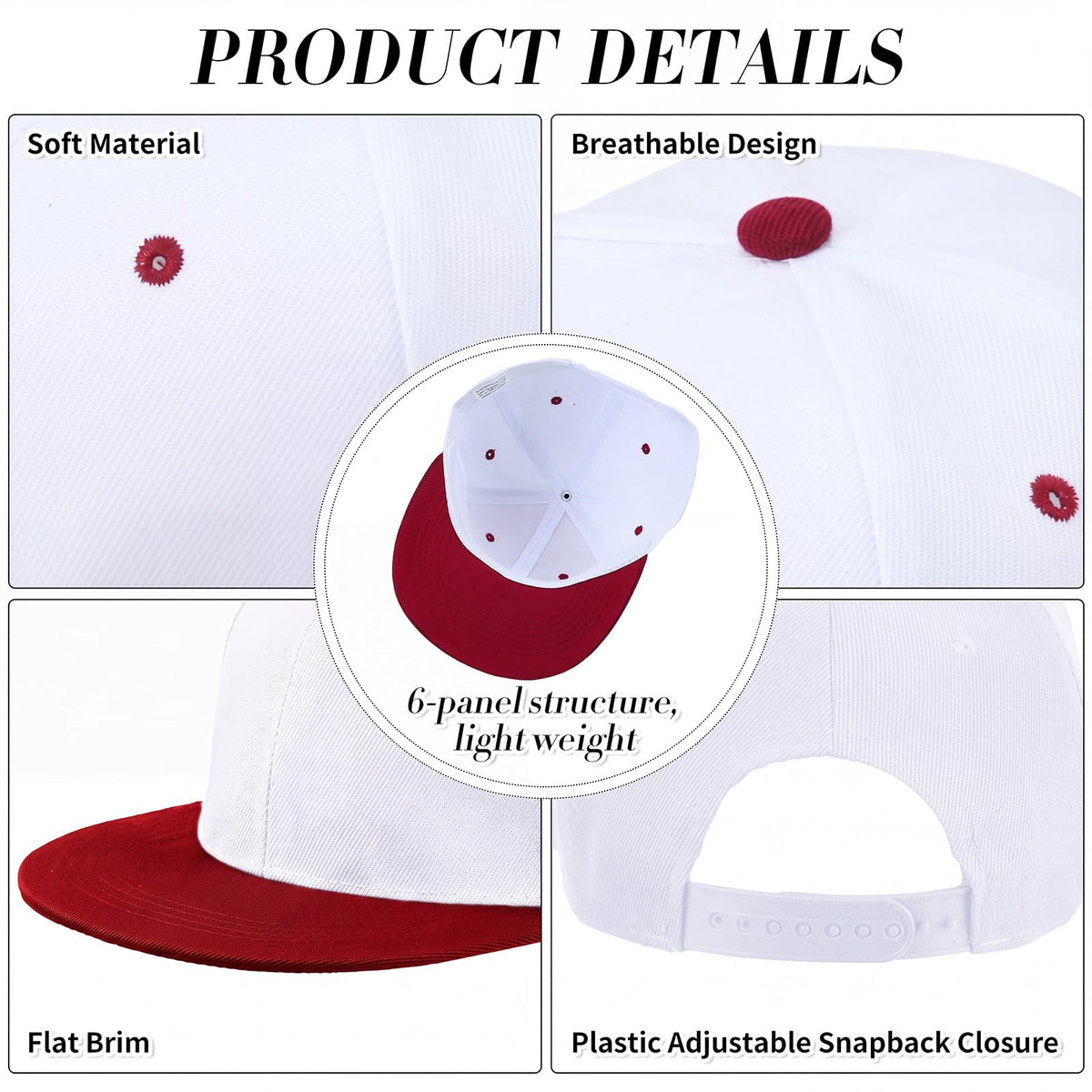 30 Pcs Flat Cap Baseball Caps T18749