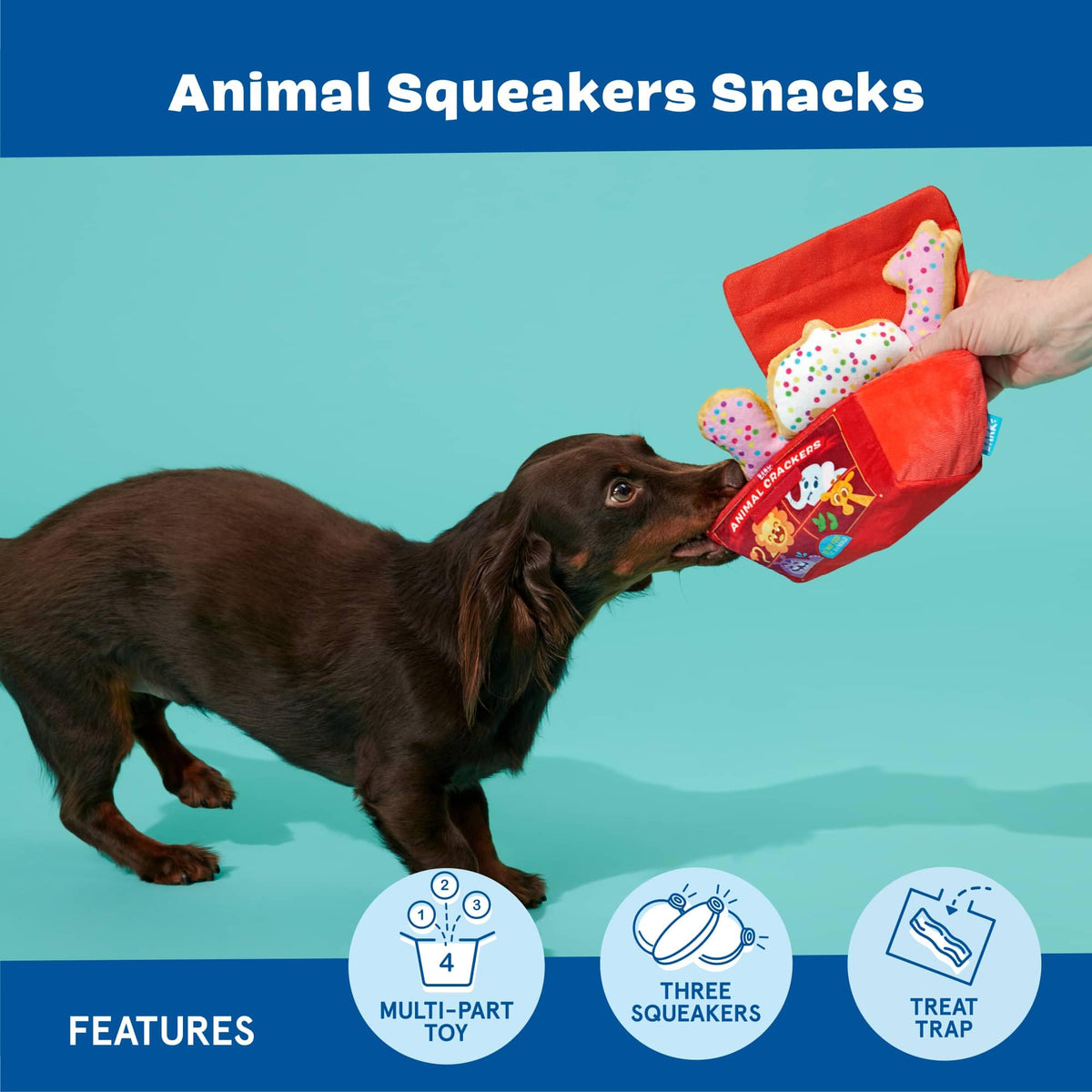 4-in-1 Interactive Plush Dog Toy M6834