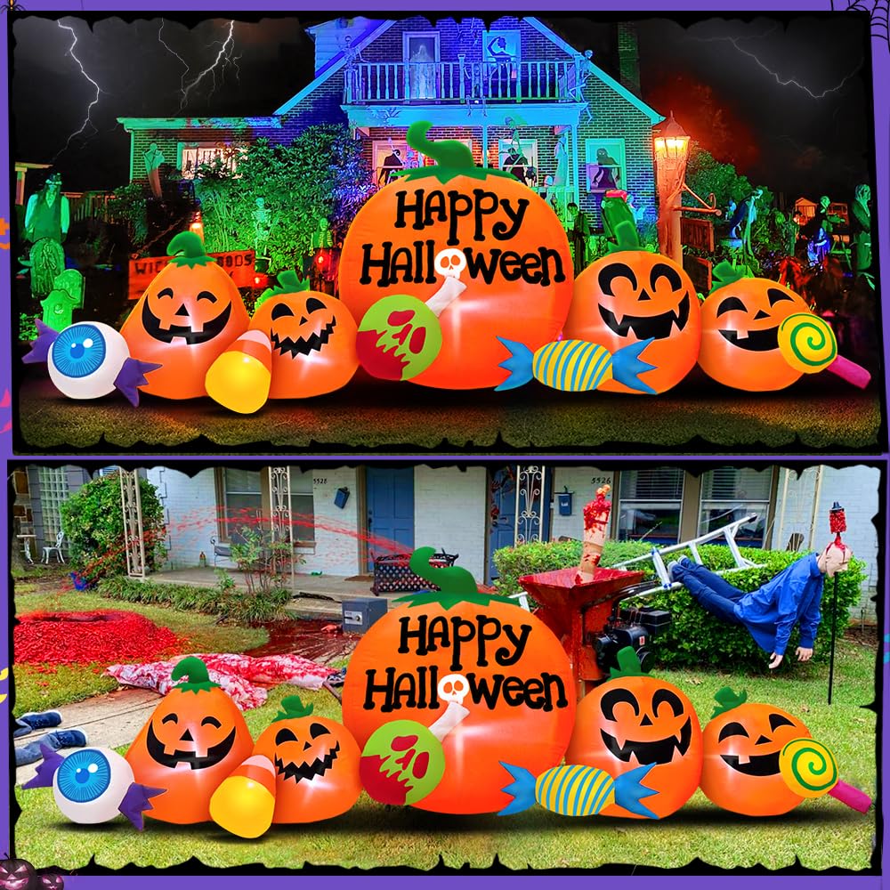 8FT Inflatable Pumpkin Outdoor Decoration with LED K55269