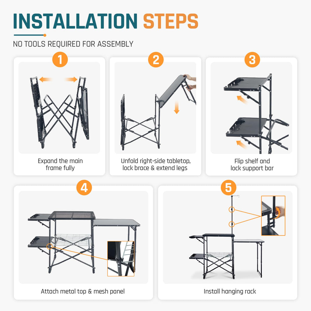 Folding Camping Kitchen Station H13792