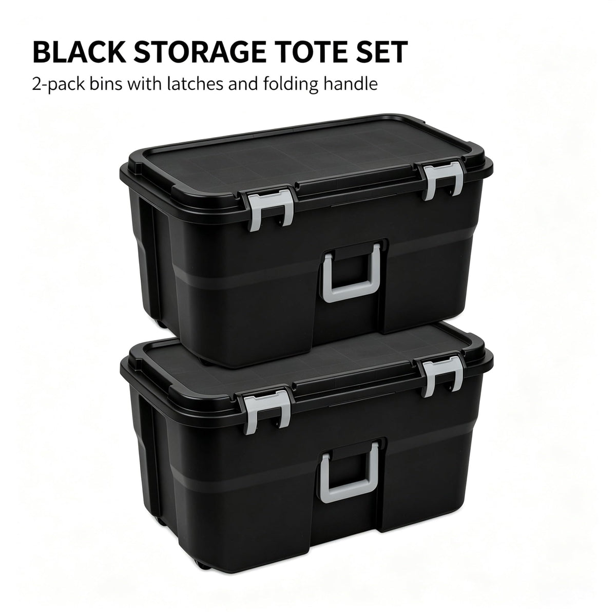 Black 2 Pack 22 Gallon Wheeled Plastic Storage Trunk D963225