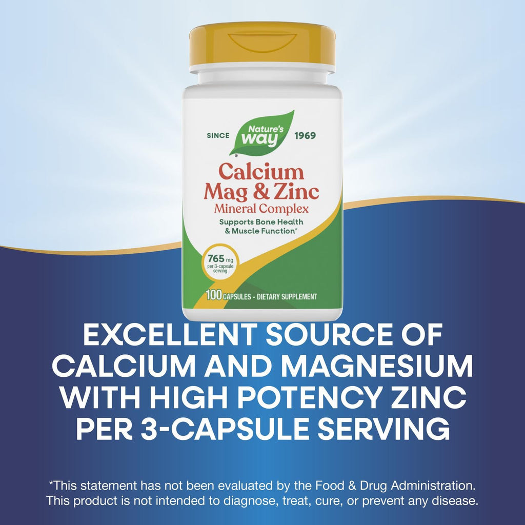Calcium Magnesium & Zinc Mineral Complex 100 Capsules W840645