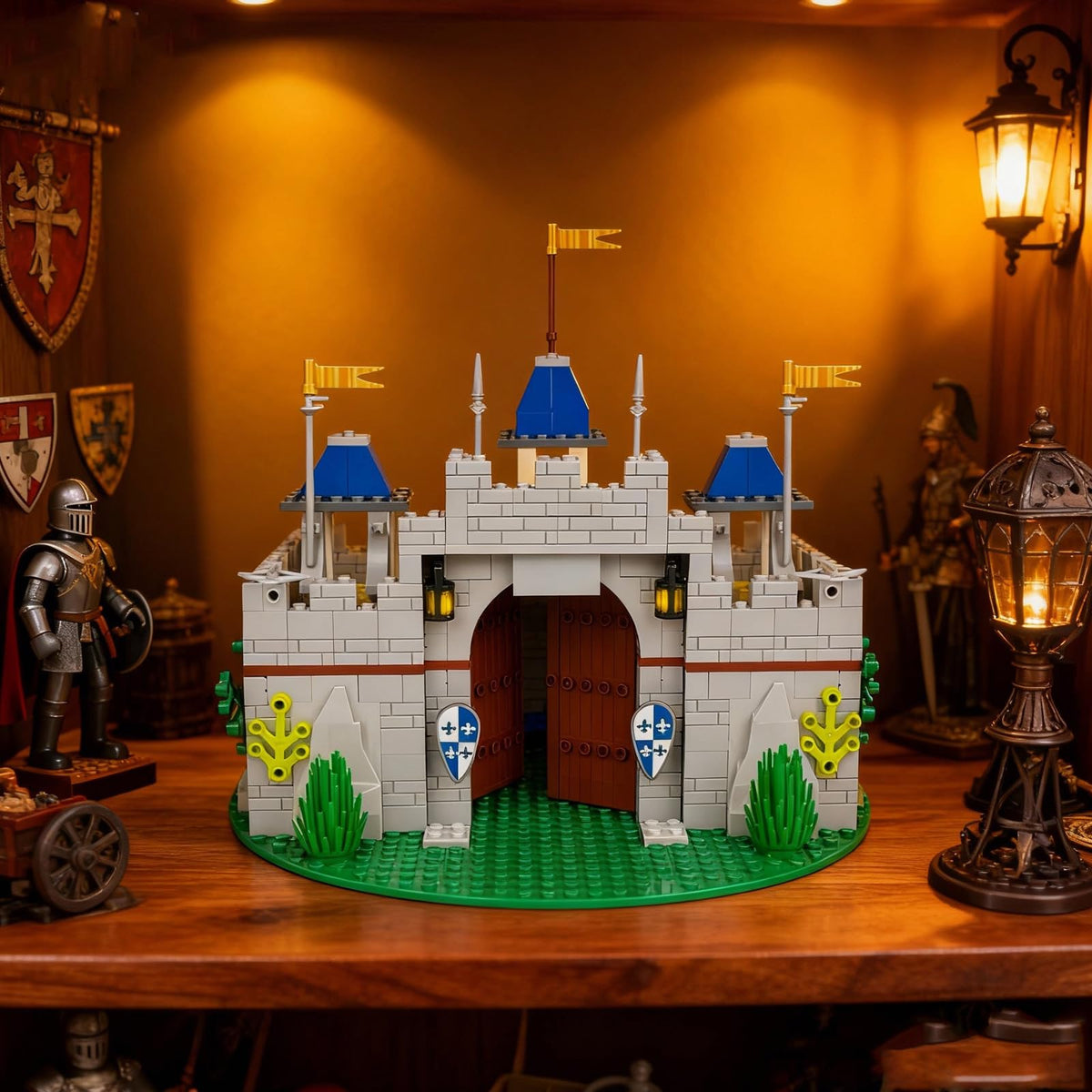 Medieval Knight Castle Building Blocks Set with 12 Knights Figures T845445