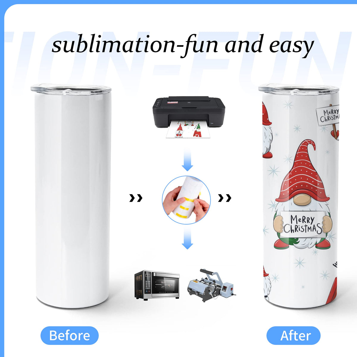10pcs 20oz Sublimation Tumblers Stainless Steel Blanks Cups Z751825