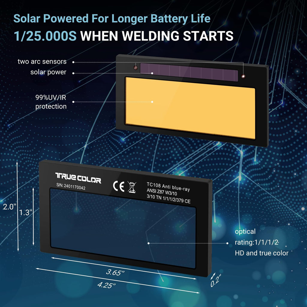 Auto Darkening Welding Lens 2x4 1/4 B886609