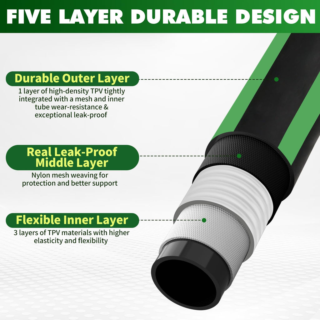 100FT Flexible No Kink Garden Hose with 10 Function Spray Nozzle V29060