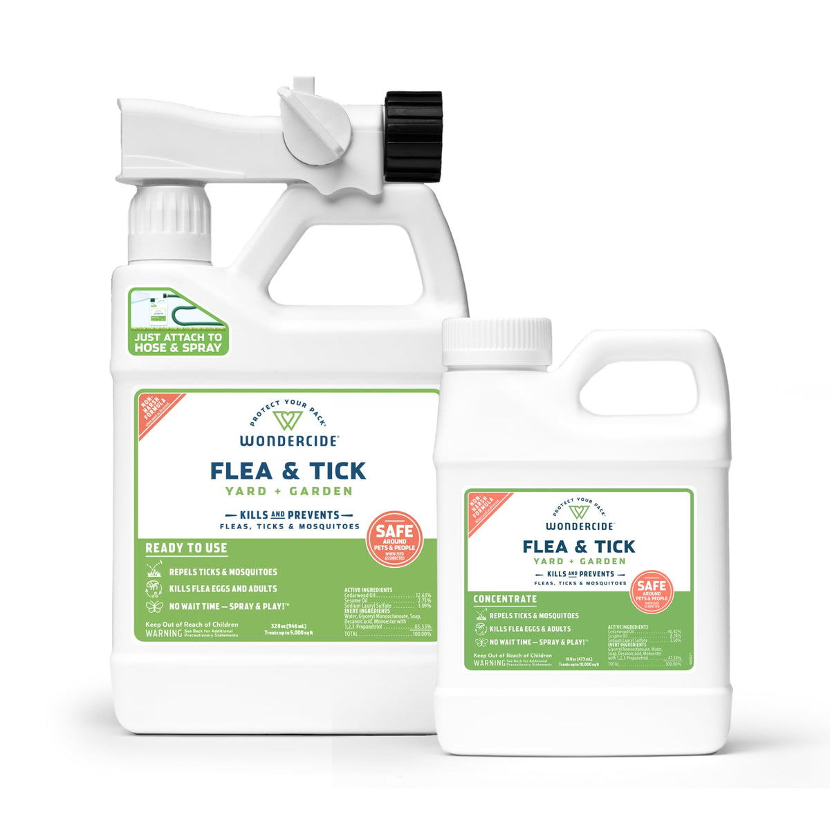 Flea, Tick, and Mosquito Yard Spray Refill Starter Kit 32 oz Ready to Use and 16 oz Concentrate D816358