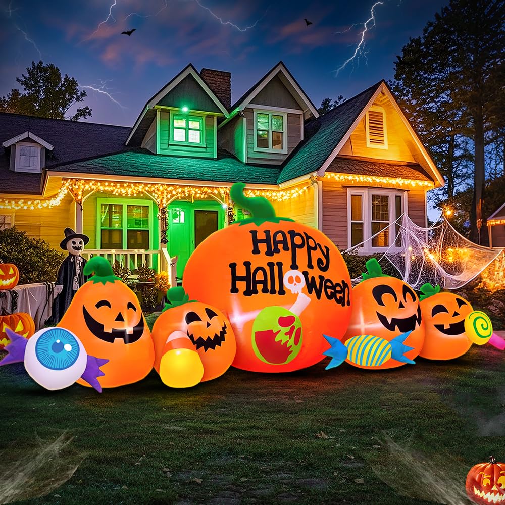 8FT Inflatable Pumpkin Outdoor Decoration with LED K55269