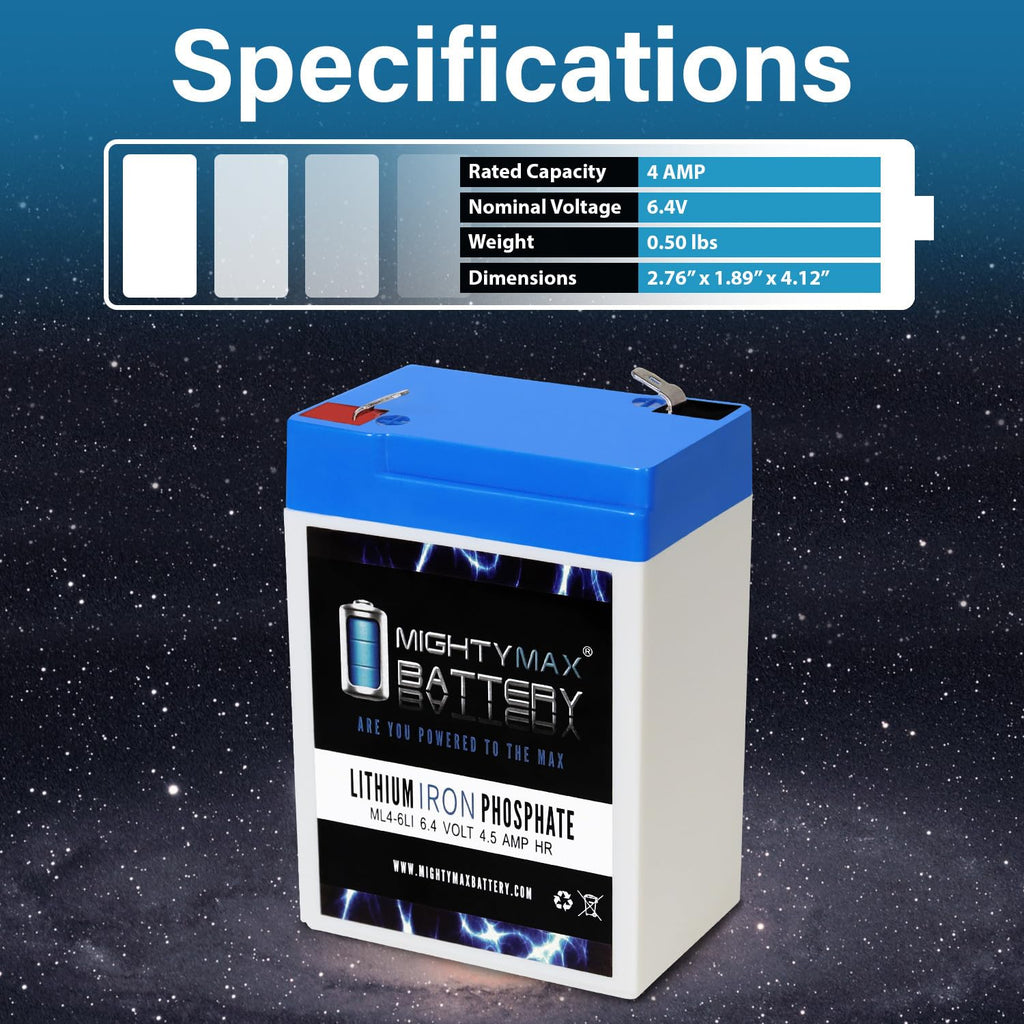 6V 4.5AH Lithium Replacement Battery U56516