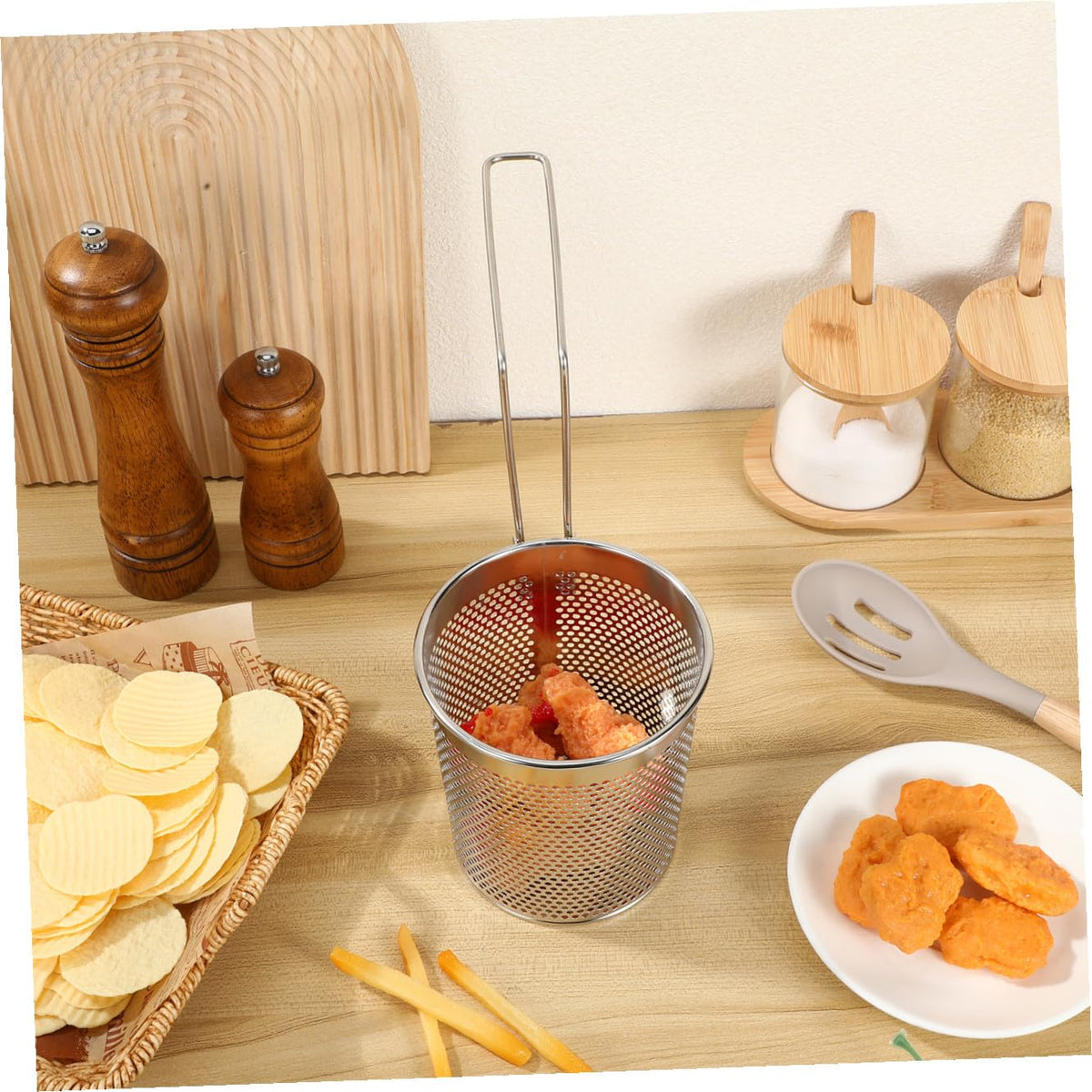 Stainless Steel Noodle Sieve with Handle T196